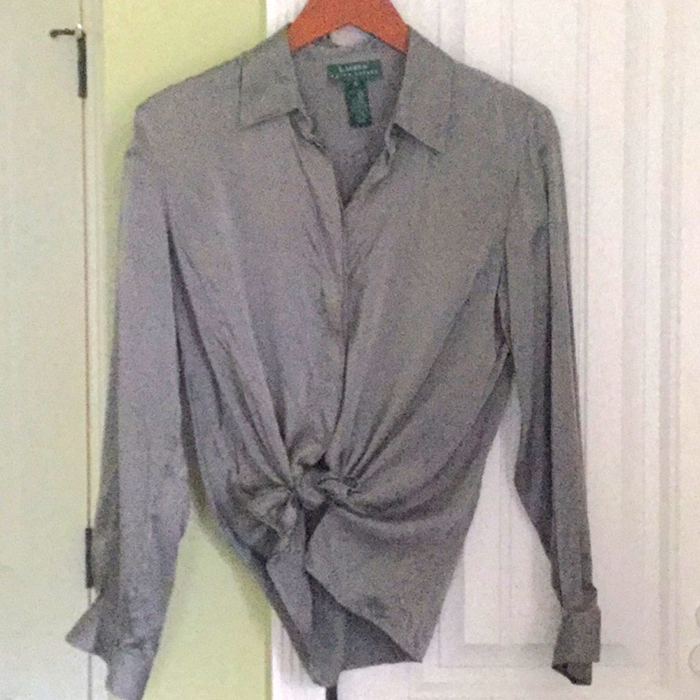 100% Silk Ralph Lauren Button Up Top